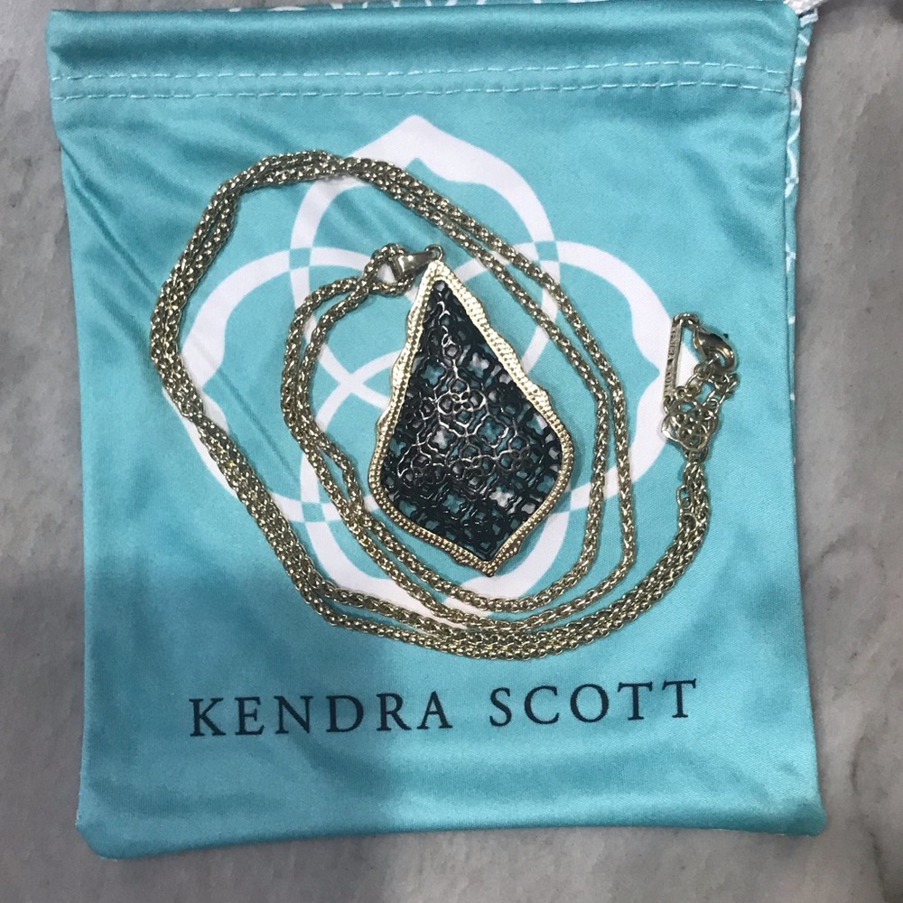 Kendra Scott Aiden Necklace Gunmetal Filigree